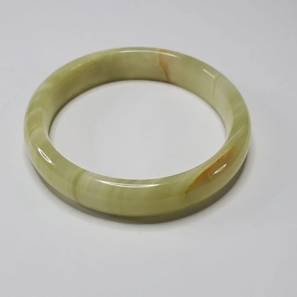 Natural Jade, Jadeite Stone Bangle Bracelet 2.25 inch 57.15 mm opening - Picture 1 of 10